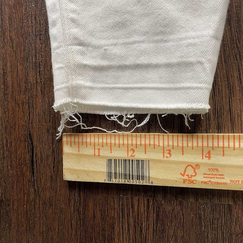 SPANX Distressed Skinny Jean High Waited  Sz L White - Picture 9 of 10